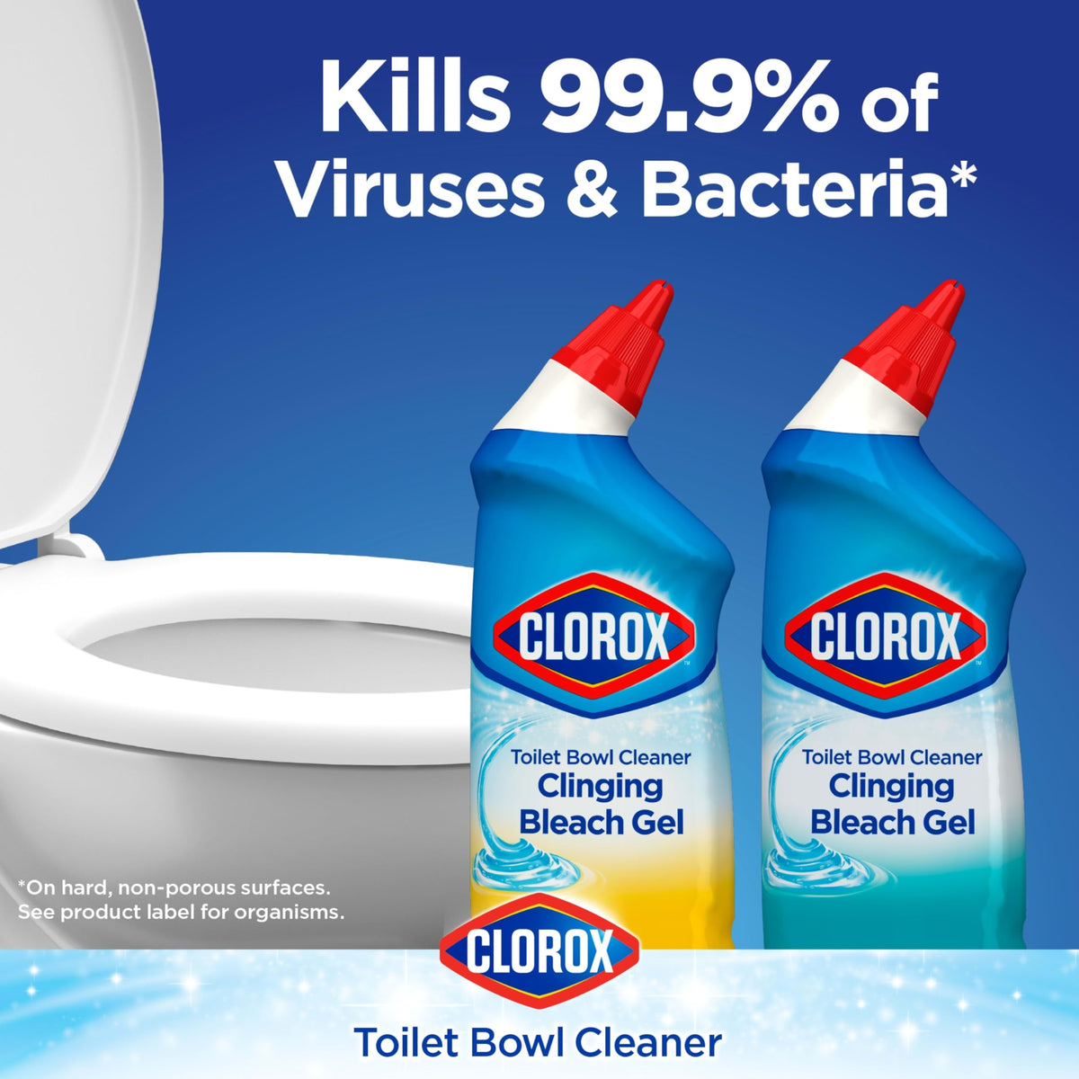 Toilet Bowl Cleaner with Bleach Variety Pack - 24 Ounces - Pack of 4 (Package May Vary) by Clorox – 96 Fl Oz (Pack of 1), Blue, Model 31871