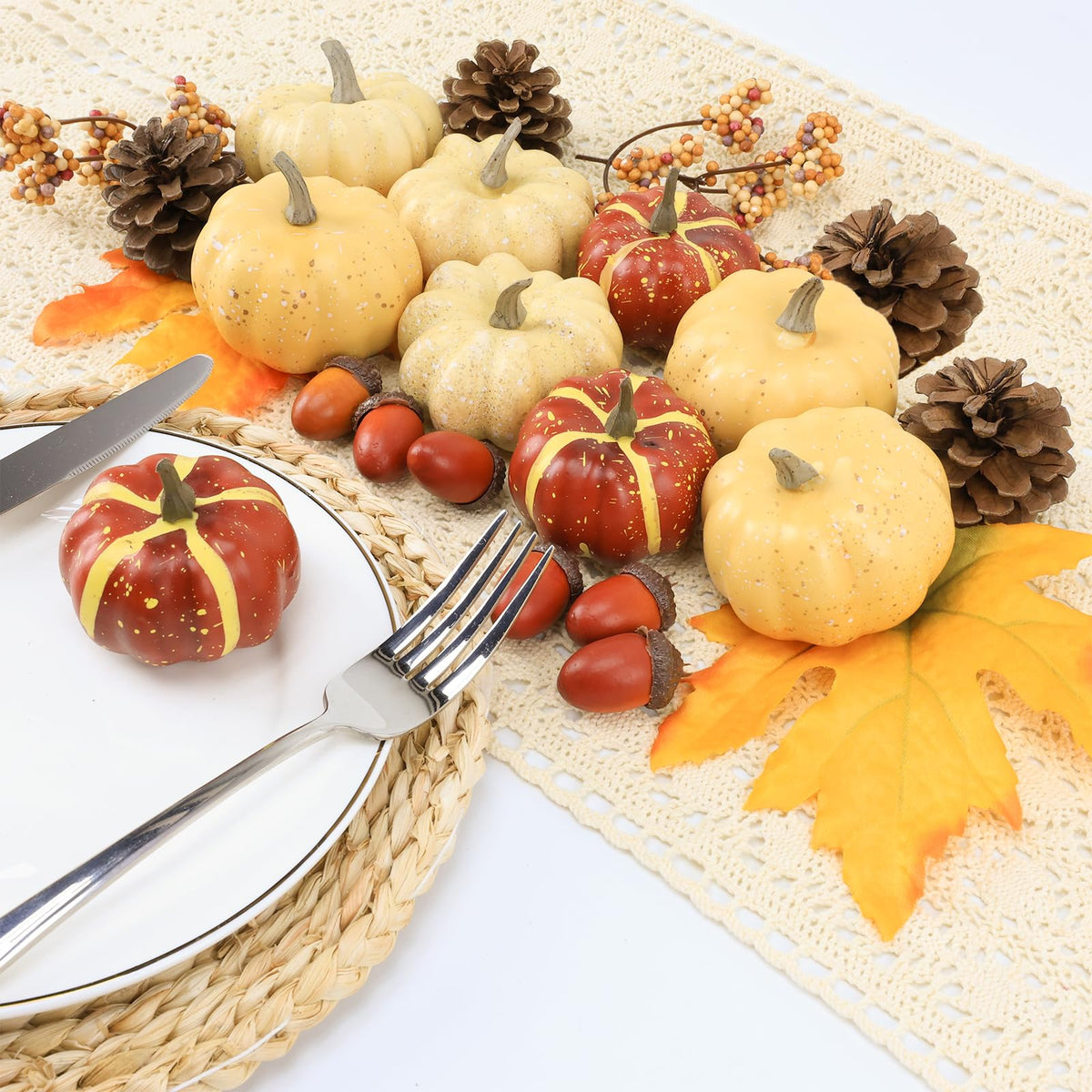 Ghrdopy Artificial Pumpkins Set, 23 Pieces, Style-7