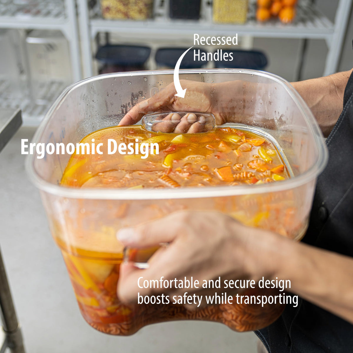 FreshPro Clear Food Container 12QT by Cambro – 28.9 cm x 21.6 cm, 1.9 liters, Polycarbonate (PC), Clear, Model 12SFSPROCW135