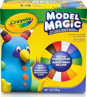 Crayola Model Magic Deluxe Variety Pack (14ct), Kids Air Dry Clay, 7oz, Bulk Modeling Clay Alternative, Gift for Kids, Ages 4+