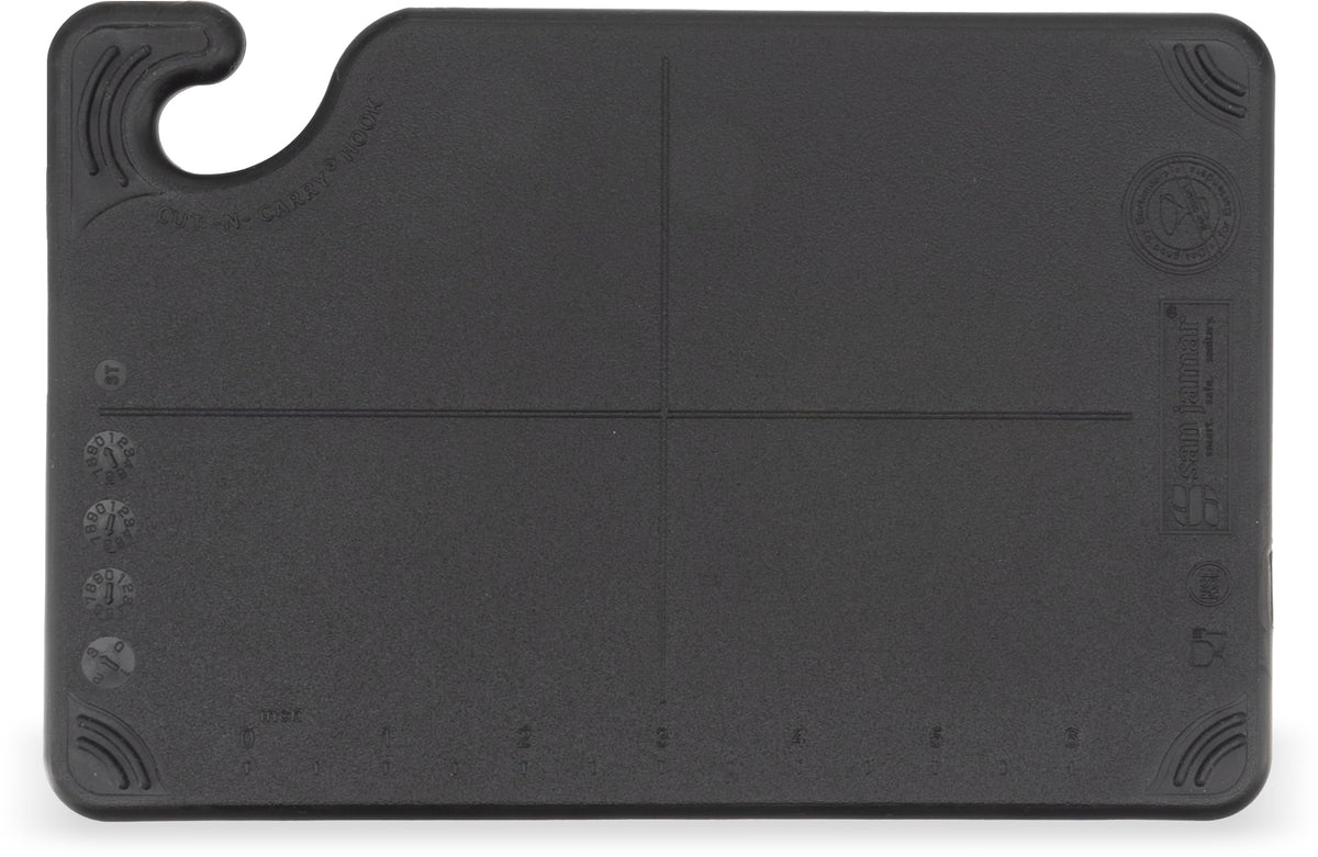 San Jamar Black / 6 / 6 inches x 9 inches Cutting Boards