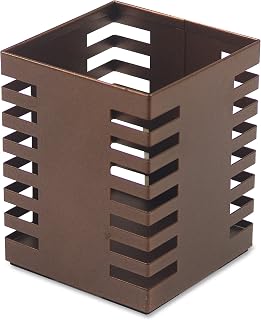 Lorell Stamped Metal Square Pencil Cup