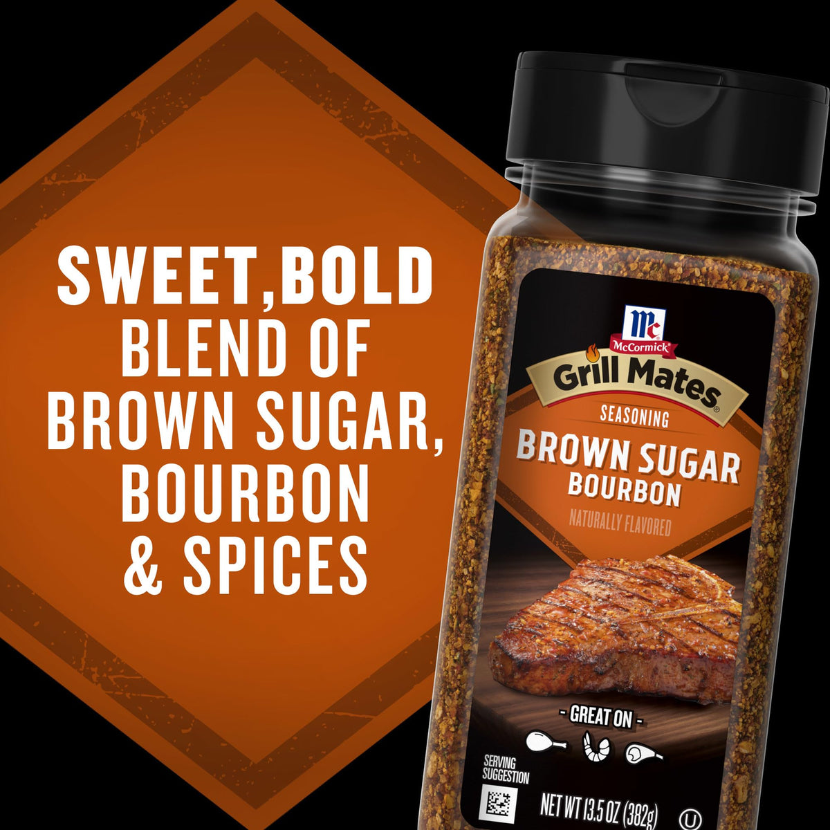McCormick Brown Sugar Bourbon Seasoning by Grill Mates – 13.5 Ounce (Pack of 1), Model 00-IVPHHM-16