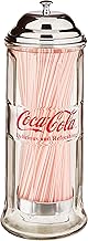 Tablecraft Coca-Cola Glass Straw Dispenser with Metal Lid, Small