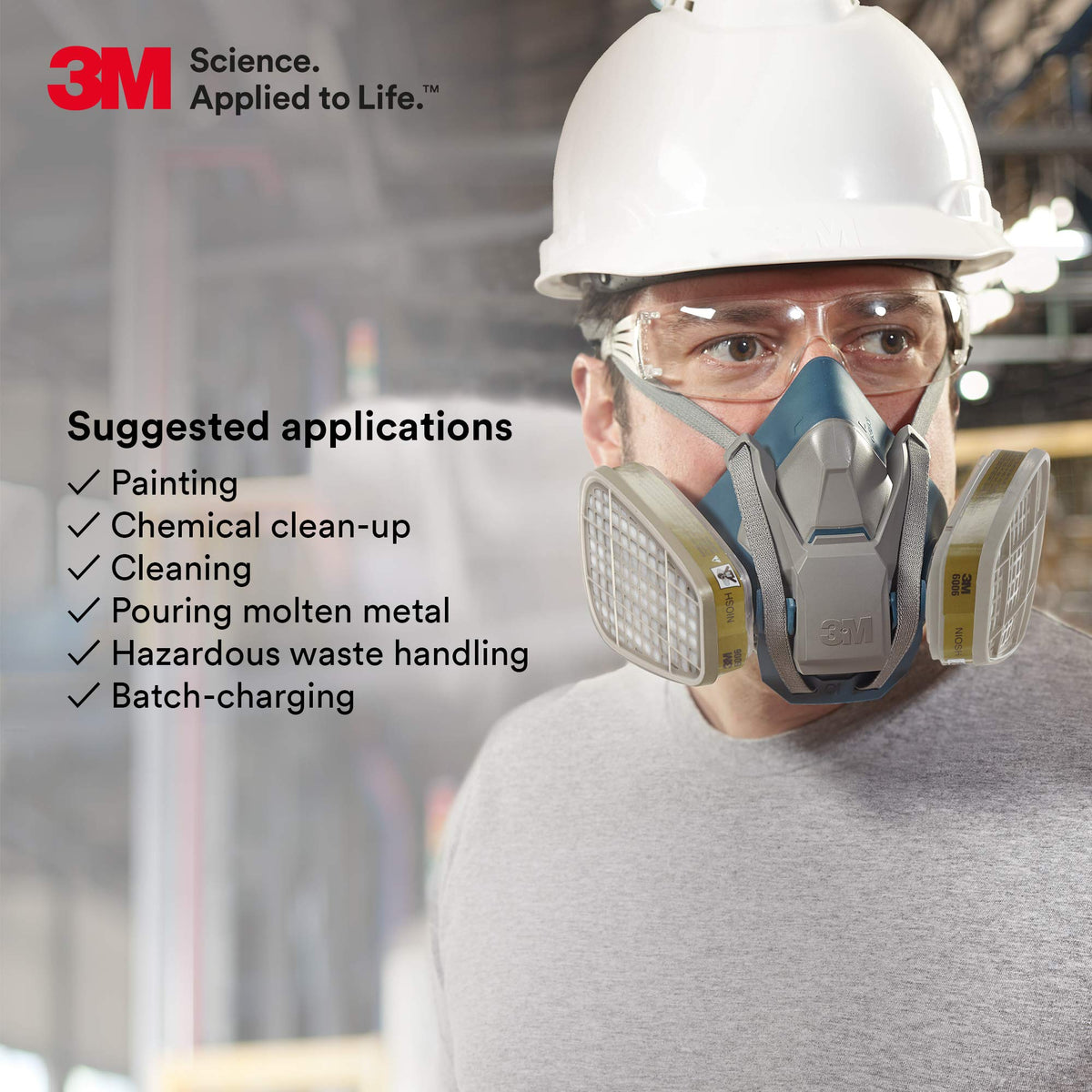 Respirator Cartridge by 3M – 6006, Metal, Olive, Model 6006