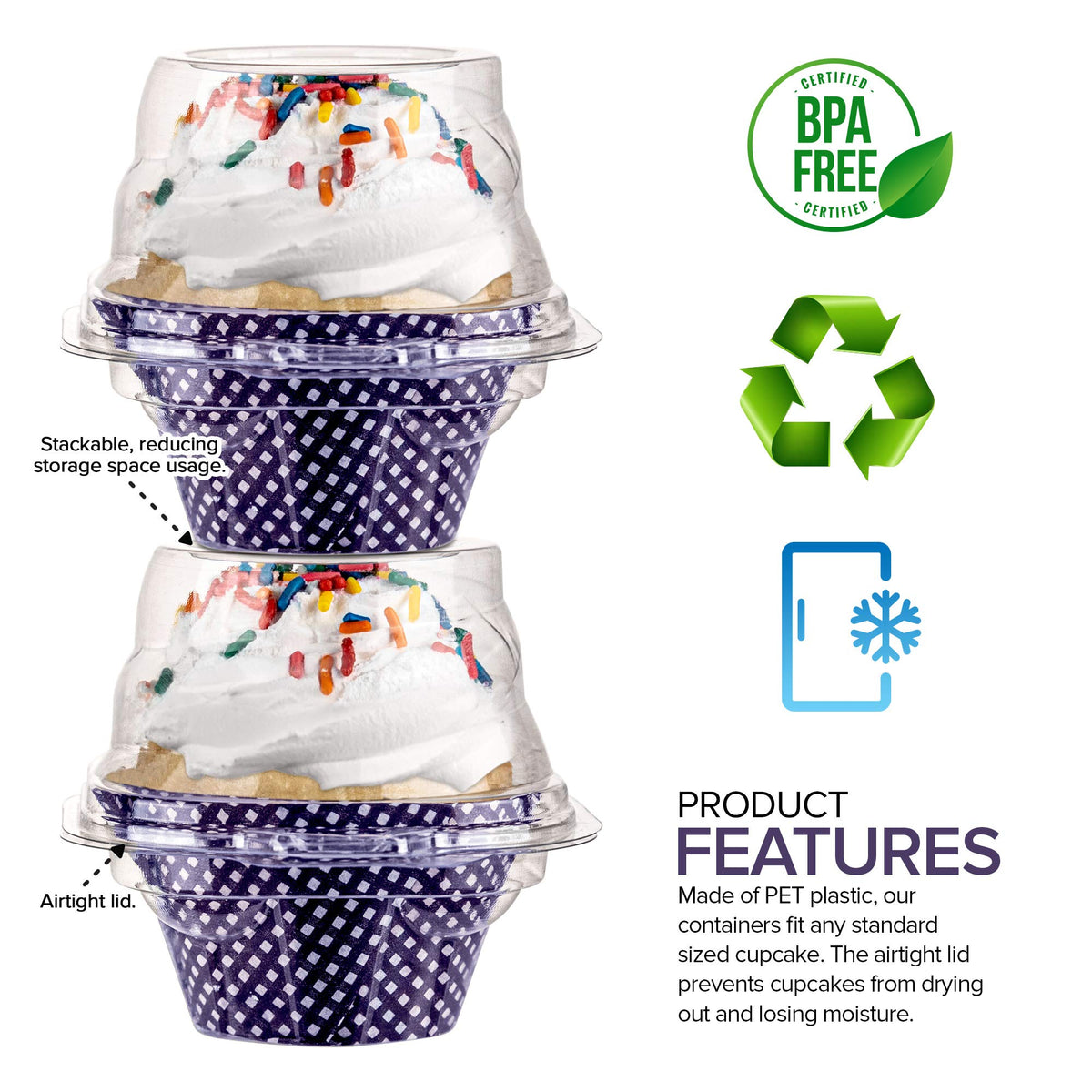 Stock Your Home 800 Count / Transparent / 800 Cupcake Carriers