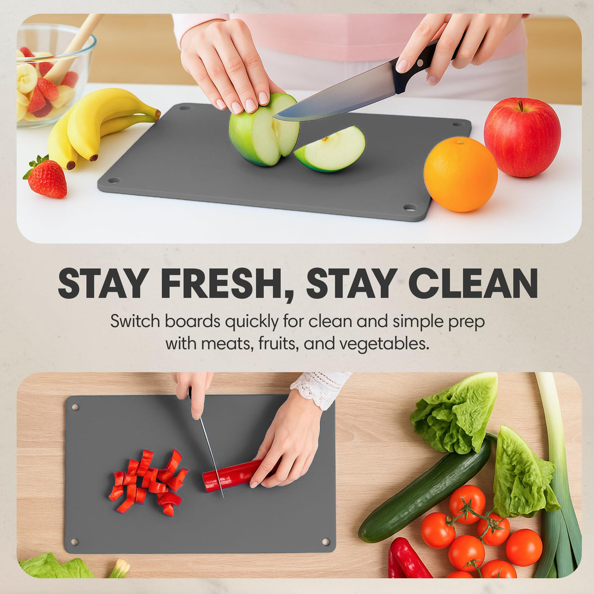 Karving King Carving Board with Drip Tray and Spikes, 20x13 Inch, Gray