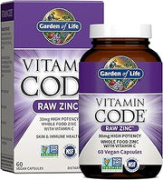 Garden of Life Vitamin Code Raw Zinc Supplement 30mg, 60 Vegan Capsules
