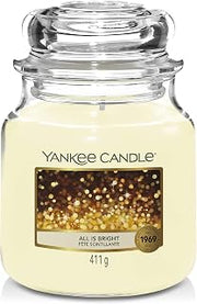 Yankee Candle All is Bright Medium Jar Candle, White