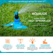 Aqua Joe No Size / w/ Lie-Flat Metal Base for Any Landscape / 4-Pattern Sprinklers