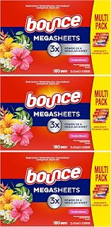 Bounce Dryer Sheets | Paradise Blossom | Anti-Static | 180 Sheets, Pack of 3