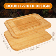 Patelai Bamboo Carving Board, 16 Inch with Juice Groove and Spikes, Natural