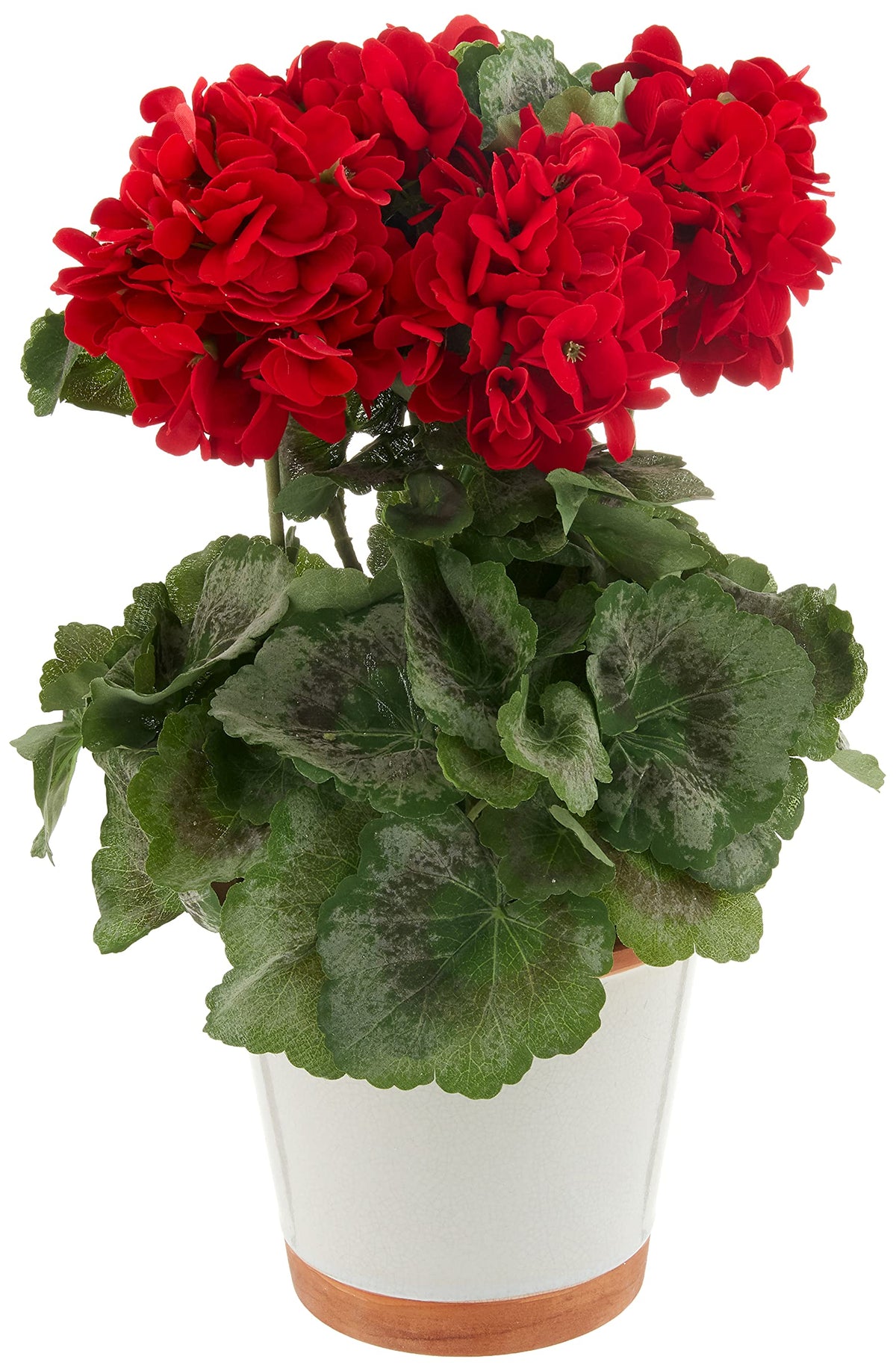 Geranium Silk Plant by Nearly Natural – 10.25" x 10.25" x 17.5", Silk, Red, Model 4691