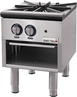 Winco 1 Burner Natural Gas Stock Pot Stove | 80000 btus, Precise control, Foodservice, Great for Stocks, Soups, Pasta and Batch Cooking