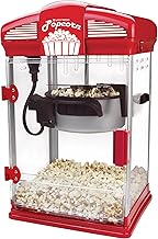 West Bend Stir Crazy Movie Theater Popcorn Popper, Gourmet Popcorn Maker Machine with Nonstick Popcorn Kettle, Measuring Tool and Popcorn Scoop for Popcorn Machine, 4-Qt., Red