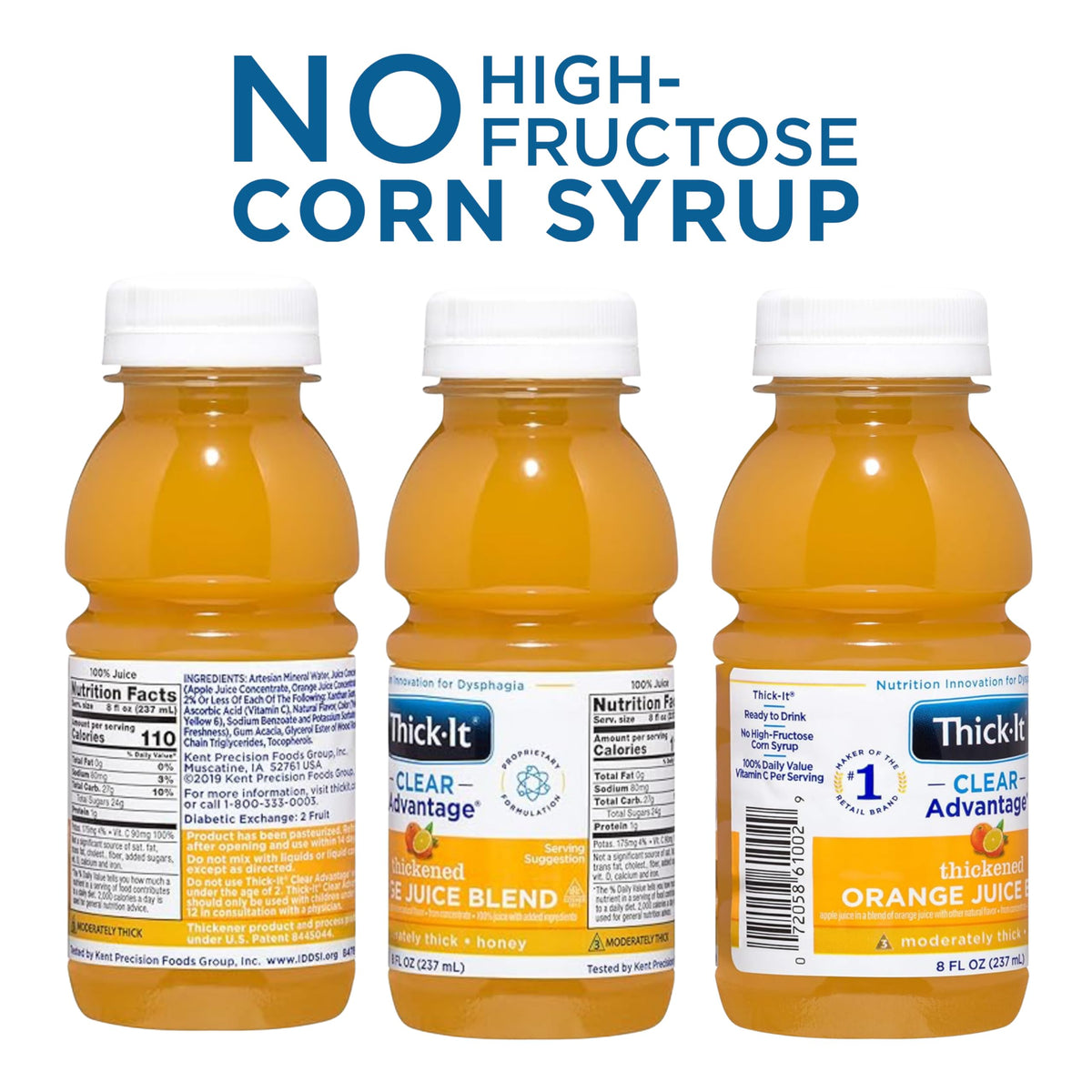 Clear Advantage Moderately Thick Orange Juice by Thick-It – 8 Fl Oz (Pack of 24), Model B478-L9044