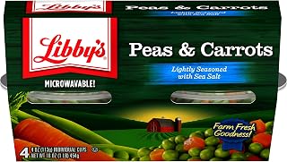 Libby's Microwavable Cups 4-4oz Cups (Pack of 6) Choose Vegetable Type Below (Peas)