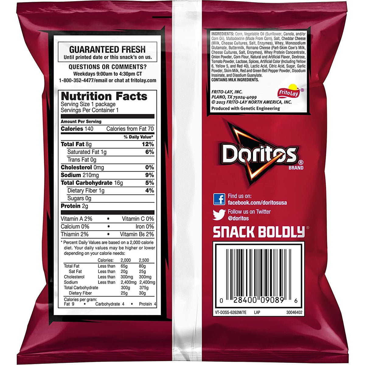 Doritos Nacho Cheese / 104 Ounce (Pack of 1) / 1 Tortilla