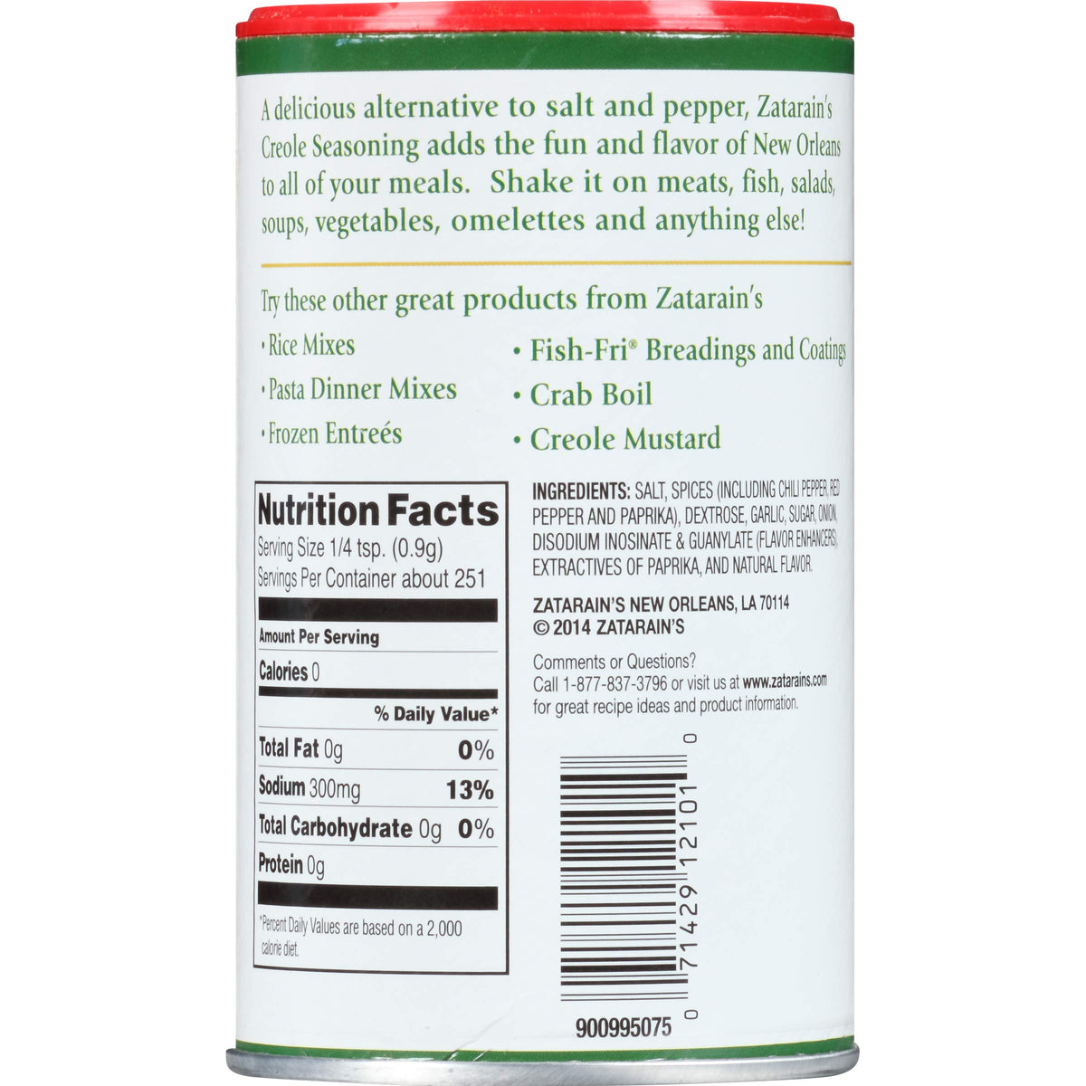 Zatarains Creole Seasoning - 8 oz. can by Zatarain's – 8 Ounce (Pack of 12), Pack of 12, Model 12101