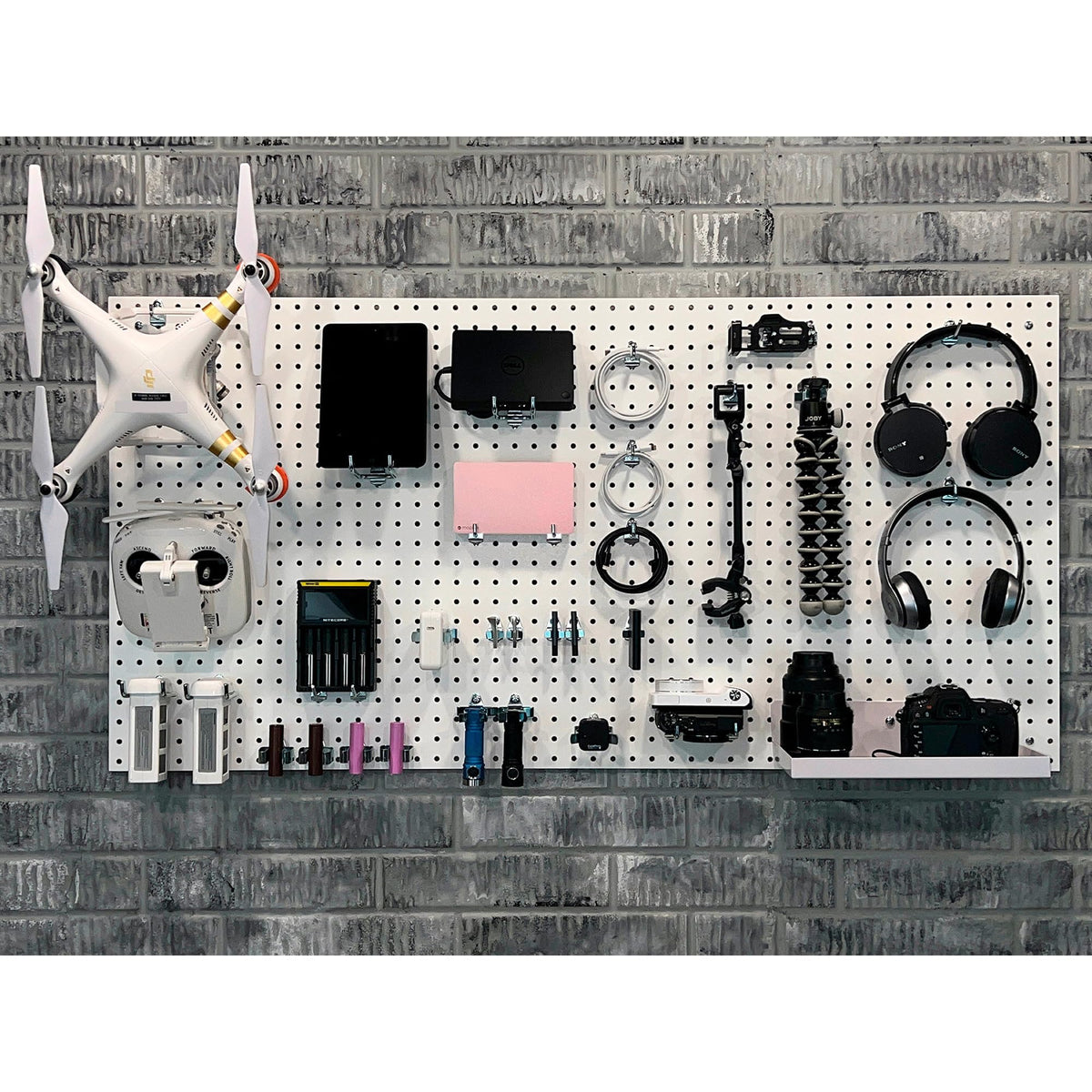 High Density Fiberboard Pegboards with Mounting Hardware by Triton Products – 24" x 42", Engineered Wood, White, Model PEG2-WHT