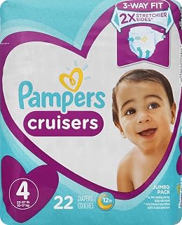 Pampers Cruisers Stage 4 Disposable Diapers Large BOY OR Girl Adhesive TABS 22 CT - 0037000751861