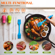 Boao Turkey Baster Set, 5 Piece with Silicone Brush, Rose and Green