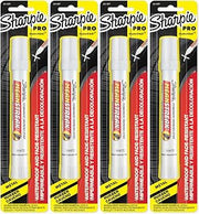 Sharpie Pro Mean Streak Permanent Marking Stick, Bullet Tip, White, 4 Count