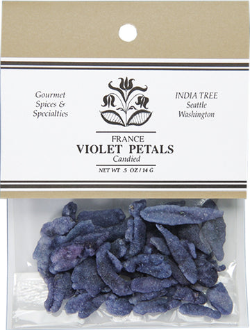 Candied Violet Petals by India Tree – 0.5 Ounce, Violet, Model 20305