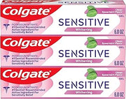 Colgate Whitening Sensitive Toothpaste Gel, Clean Spearmint, 3 Pack, 6 oz