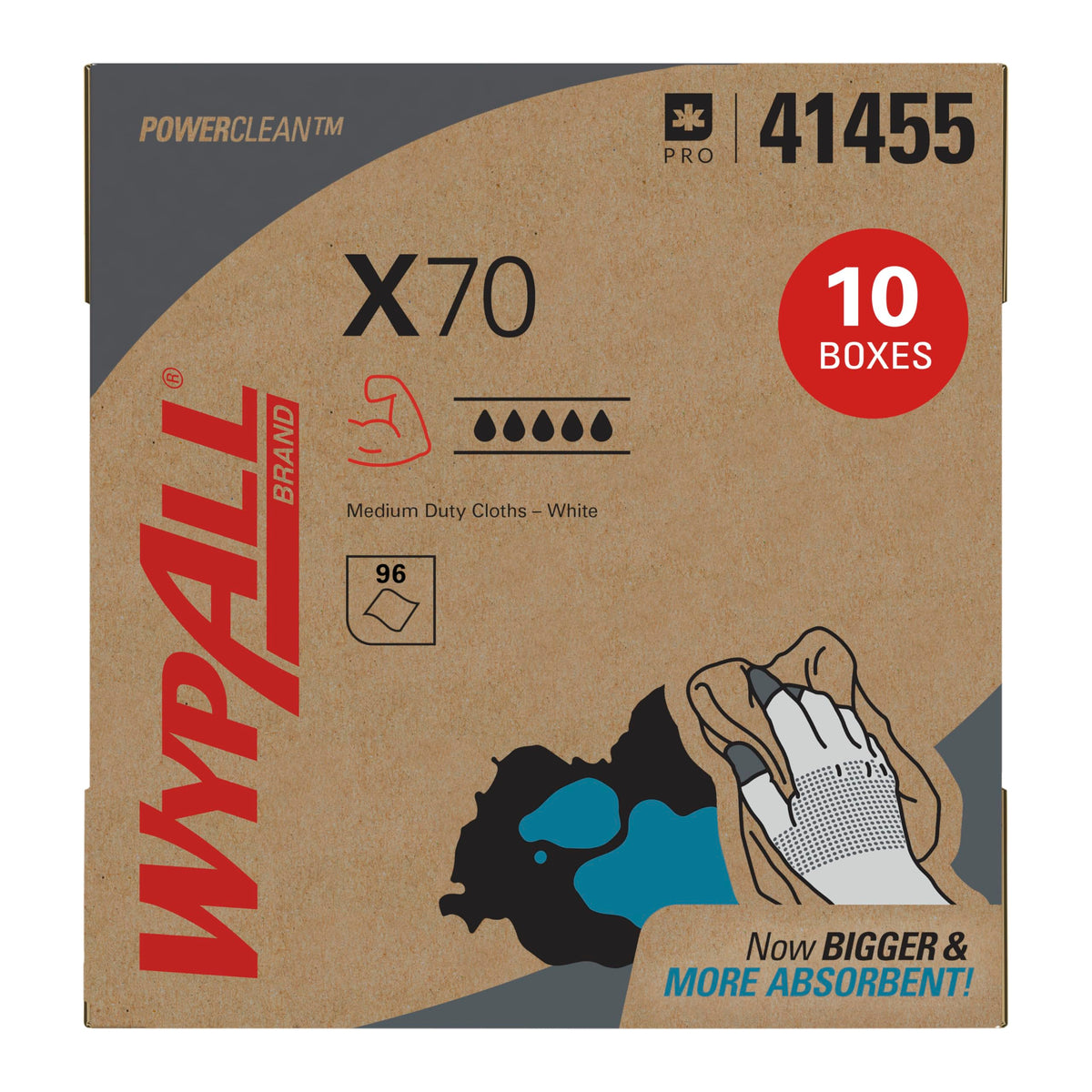 Wypall 96 Count (Pack of 10) / White / X70 Medium Duty Cloths Disposable Wipes