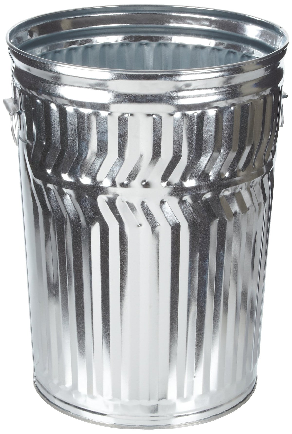 Galvanized Steel 32-Gallon Light Duty Trash Can by Witt Industries – Round, 32.0 gallons, Galvanized Steel, Silver, Model WCD32C