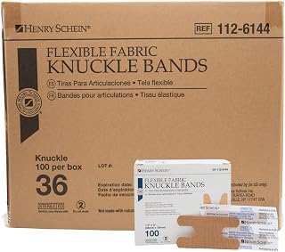 Henry Schein Fabric Adhesive Knuckle Bandages 1.5" x 3", Sterile, 3600 Ct