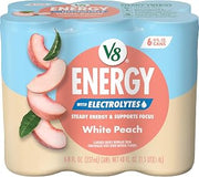 V8 Energy White Peach Beverage, 6 Count 8 Fl Oz