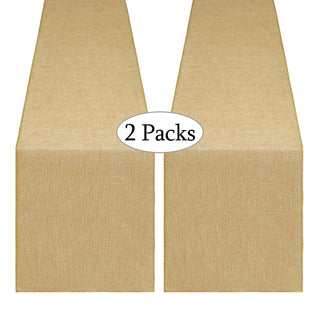 B-Cool Burlap Table Runner, 13x108 Inch, 2 Pack Khaki