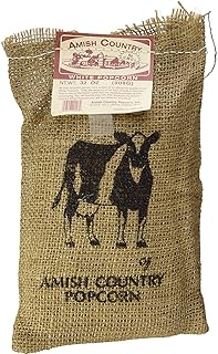 Amish Country Popcorn 2 lbs Burlap Bag | Medium White Popcorn Kernels | Old Fashioned, Non-GMO and Gluten Free