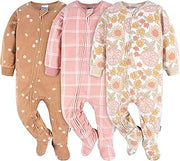 Gerber Baby Girls' Toddler Fleece Footed Pajamas 3-pack