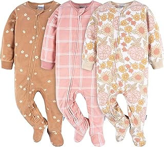 Gerber Baby Girls' Toddler Fleece Footed Pajamas 3-pack