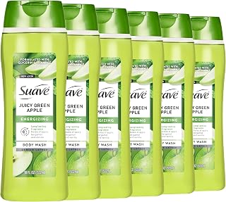 Suave Moisturizing Body Wash, with Juicy Apple and Vitamin E Extract, No Parabens, No Phtahaltes, 18 Oz Pack of 6