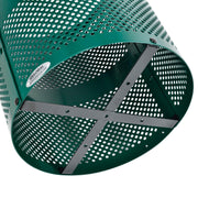 Outdoor Perforated Steel Trash Can with Flat Lid by Global Industrial – 36.0 gallons, Steel, Green, Model 261925GN