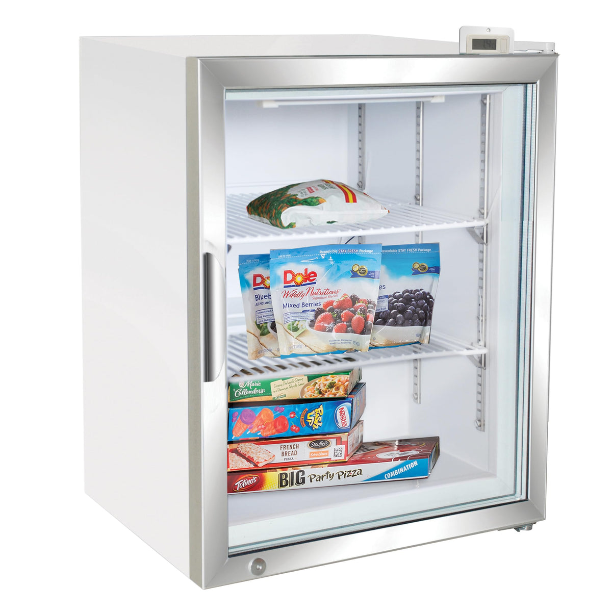 X-Series Glass Door Countertop Merchandiser Freezer by MAXX Cold – 3.5 cubic_feet, White, Model DGMW3.5F