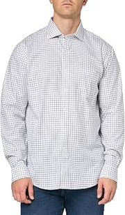 Brooks Brothers Men's Stretch Supima Cotton Non-Iron Herringbone English Collar Long Sleeve Dress Shirt
