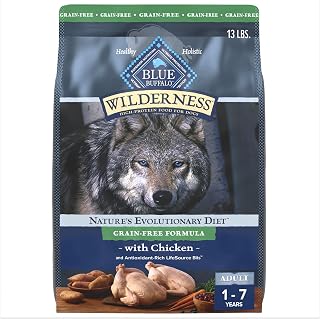 Blue Buffalo Wilderness Chicken Adult Dry Dog Food, Grain-Free, 13 lb