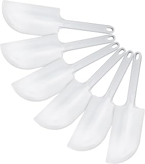 Ateco 1311 2-in-1 Bowl Scraper/Spatula Set, 6-Pieces, Food-safe Plastic, White