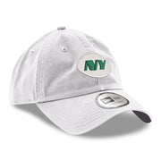 Men's White New York Jets Casual Classic Adjustable Hat by New Era – Cotton, New York Jets, White, Model Nfl Casual Classic Unstructured Adjustable