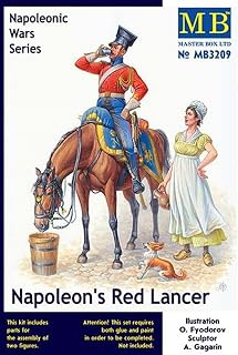 Masterbox Master Box Models "Napoleon's Red Lancer" Napoleonic War Series - 2 Figures Set Plus a Horse (1/32 Scale)