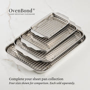 OvenBond Provisions Mini Eighth Sheet Pan & Rack Set by Hestan – Mini-Eighth – 6x9 inch, Stainless Steel, Multicolor, Model 54317