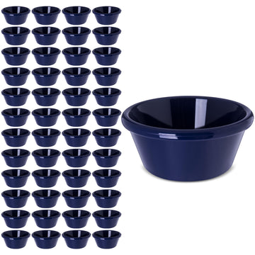 Carlisle FoodService Products Plastic Ramekin – Dips and Sauce Bowl for Home, Kitchen, and Restaurant, Melamine, 6 Ounces, Cobalt Blue, (Pack of 48)