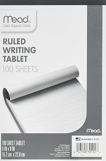 Mead 70102 Ruled Writing Tablet Notpads, 3.75" X 6.12", 100 Count
