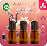 Air Wick Essential Mist Refill, 3 Ct, Vanilla and Pink Papaya, Essential Oils Diffuser, Air Freshener