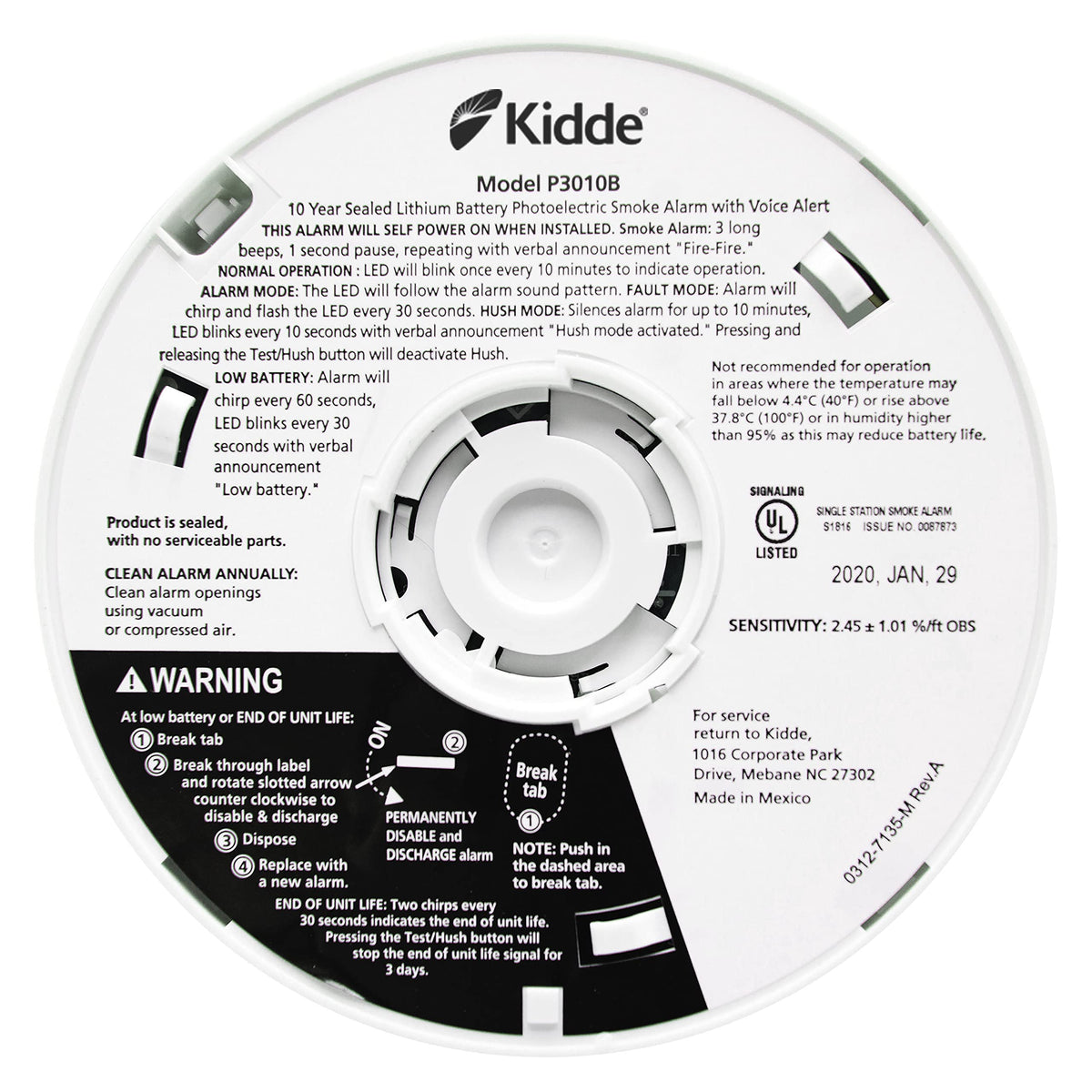 Smoke Detector by Kidde – 6 Pack, Plastic, White, Pack of 6, Model i9010